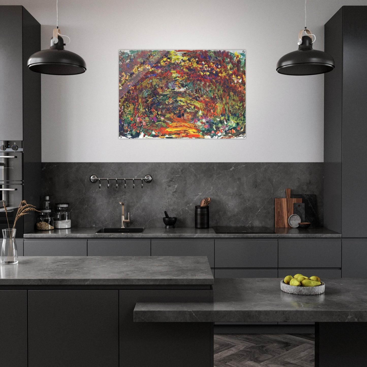 Path under the Rose Trellises, Giverny - claude monet Acrylic Print - 70x100 cm / 28x40″ inches