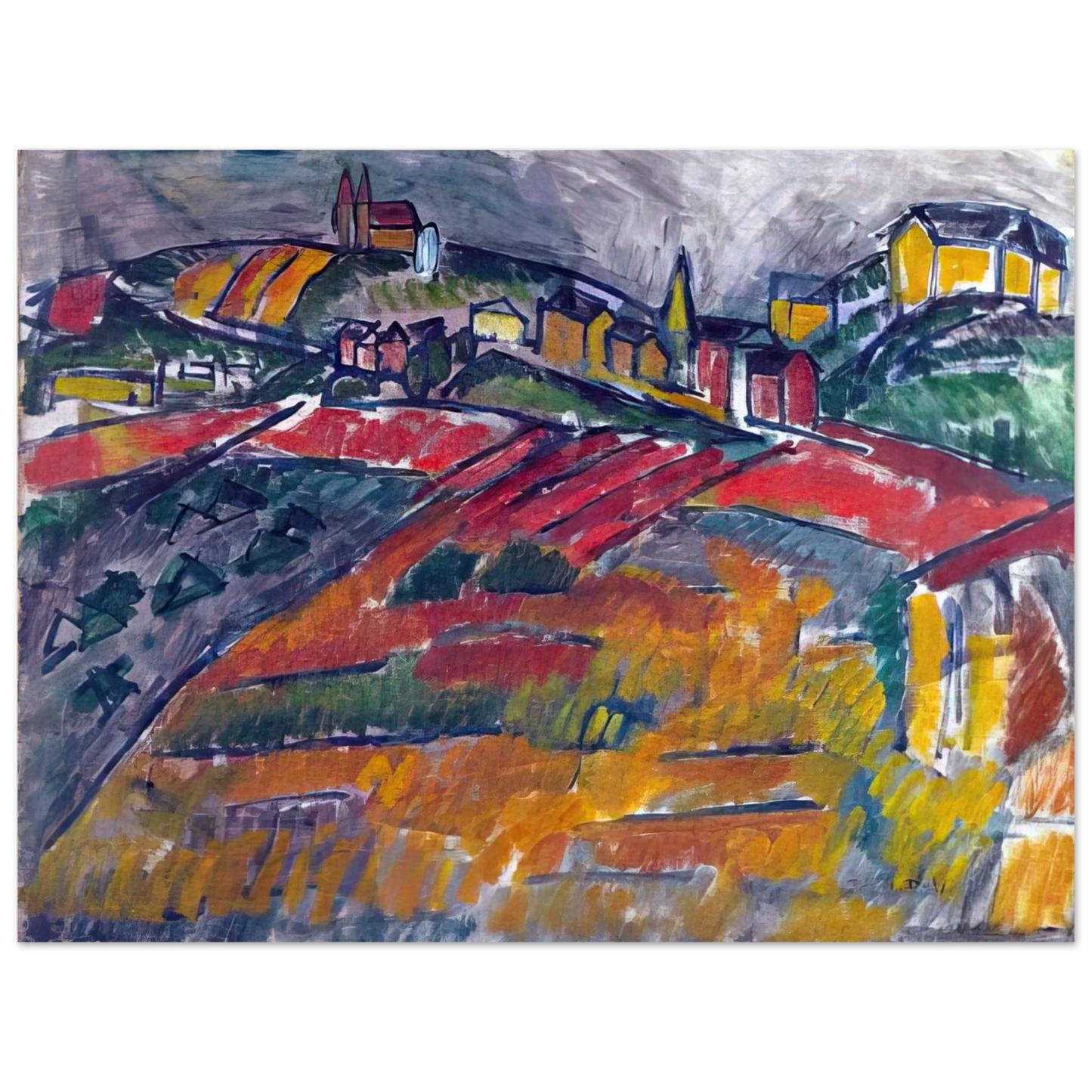 Raoul Dufy - LANDSCAPE WITH RED AND YELLOW Fine Art Poster - Default Title