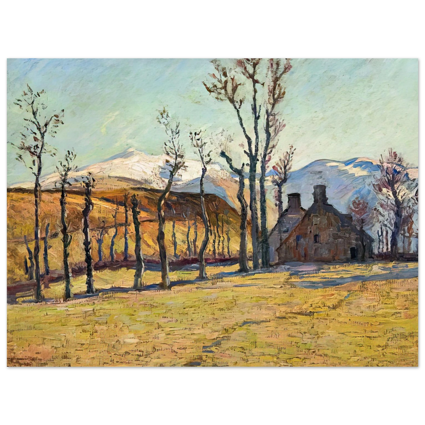 Armand Guillaumin - Cottages in a landscape Fine Art Poster - Default Title