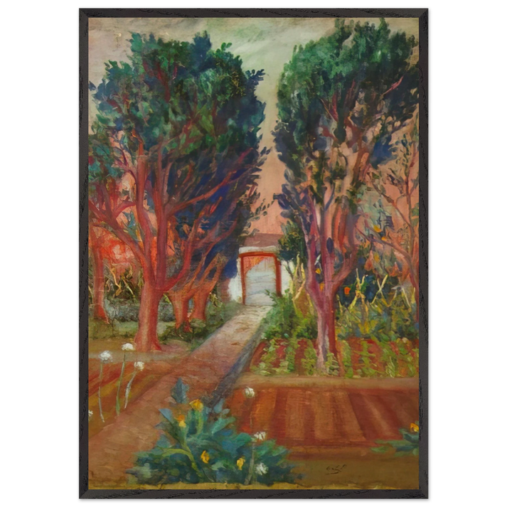 THE VEGETABLE GARDEN OF LLANER - Salvador Dali 70x100 cm / 28x40 inches Framed Art Print – Black Wooden Frame