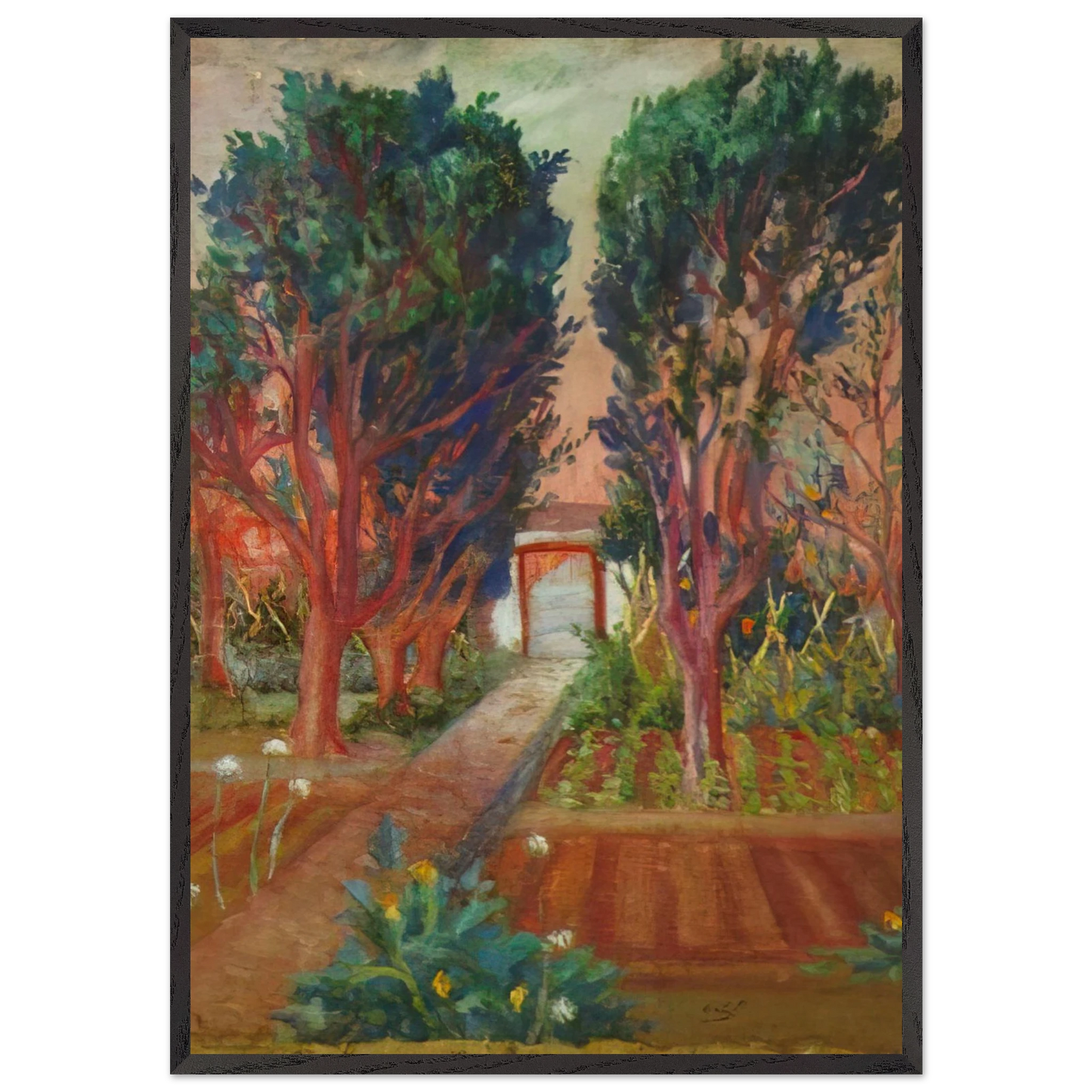 THE VEGETABLE GARDEN OF LLANER - Salvador Dali Framed Art Print – Black Wooden Frame - Default Title - -Framed Art Print