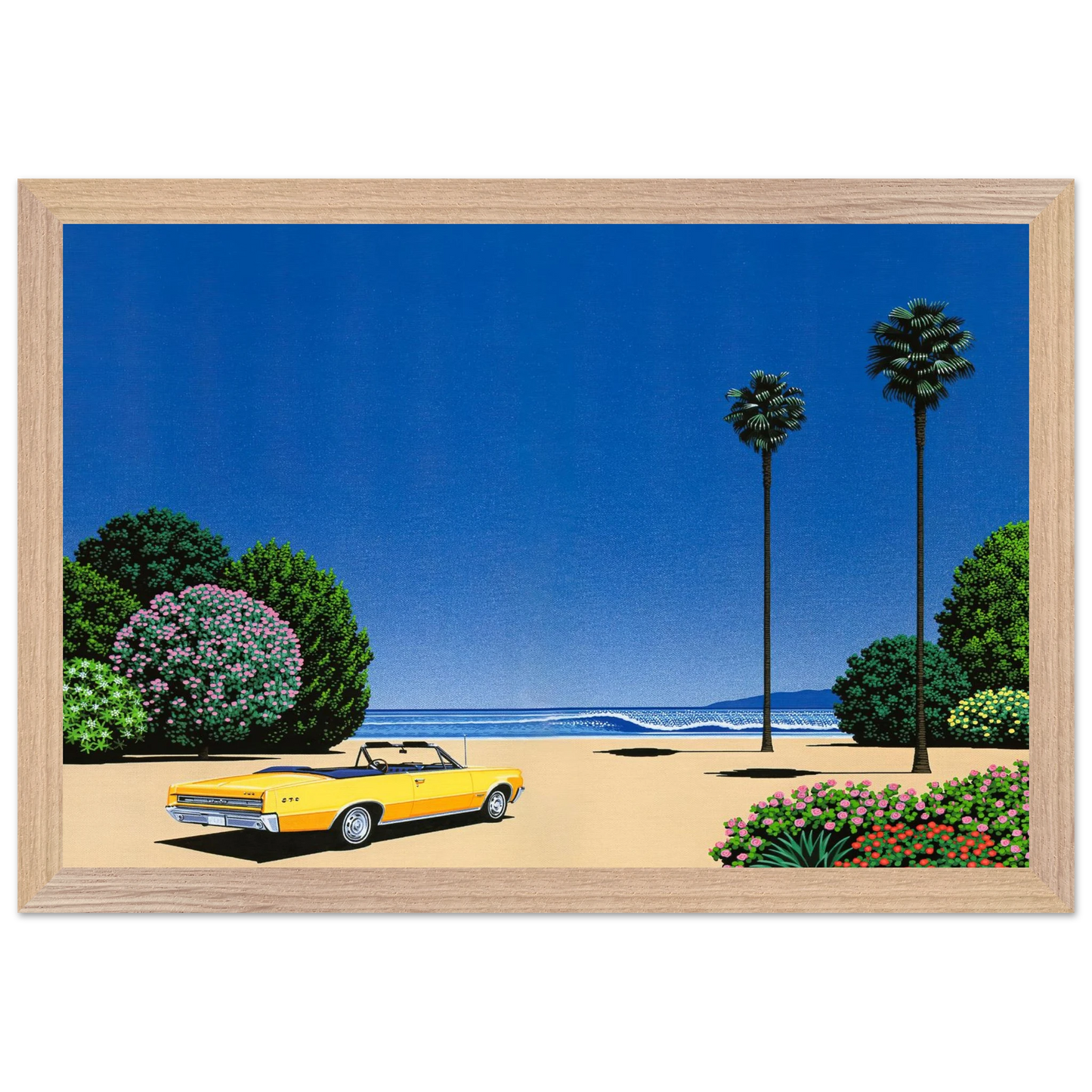 Hiroshi Nagai - Sweet Breeze Alt Coastline at Lover’s Point Wall Art - 30x40 cm / 12x16 inches - Premium Wooden Framed Poster With Fine Art Paper - White frame