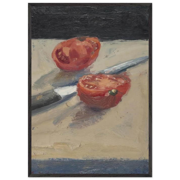 Knife Tomato I - Richard Diebenkorn 70x100 cm / 28x40 inches Framed Art Print – Black Wooden Frame