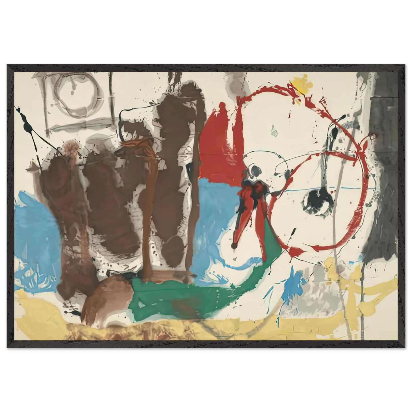 Mother Goose Melody 1959- - Helen Frankenthaler 70x100 cm / 28x40 inches Framed Art Print – Black Wooden Frame