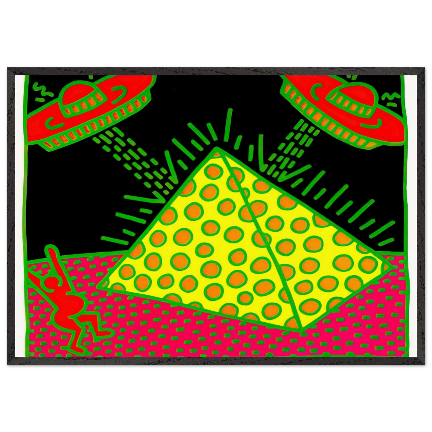 UNTITLED 1983 3 N2 - Keith Haring Framed Art Print – Black Wooden Frame - Default Title - -Framed Art Print