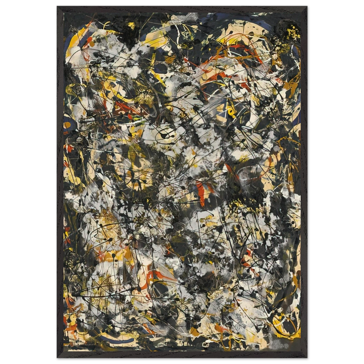 NUMBER 4 1951 - Jackson Pollock 70x100 cm / 28x40 inches Framed Art Print – Black Wooden Frame