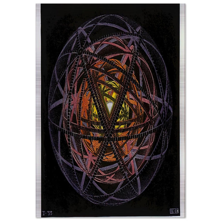 CONCENTRIC RINDS COLOUR - MC Escher Brushed Aluminum Print - 70x100 cm / 28x40 inches | MC Escher Aluminum Print | MC Escher Prints