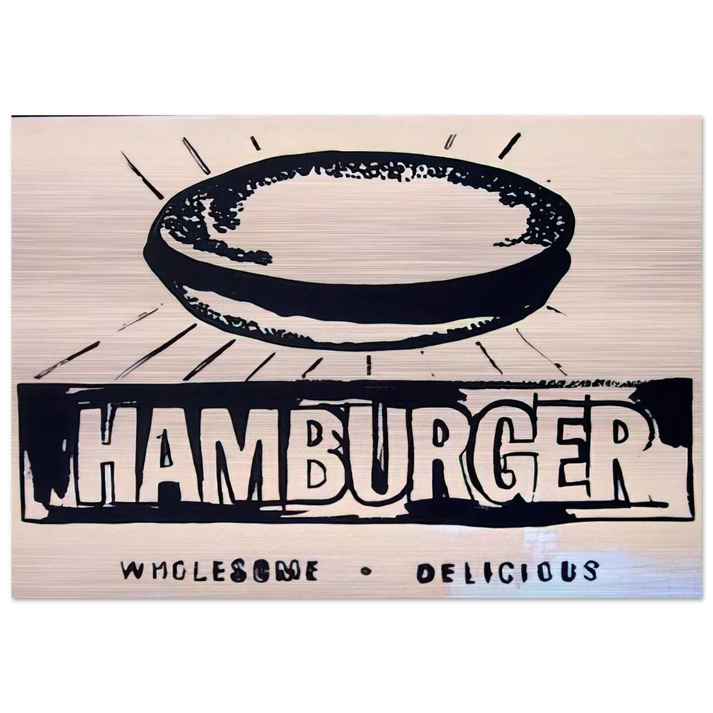 Hamburger beige - Andy Warhol Brushed Aluminum Print - 70x100 cm / 28x40 inches | Andy Warhol Aluminum Print | Andy Warhol Prints
