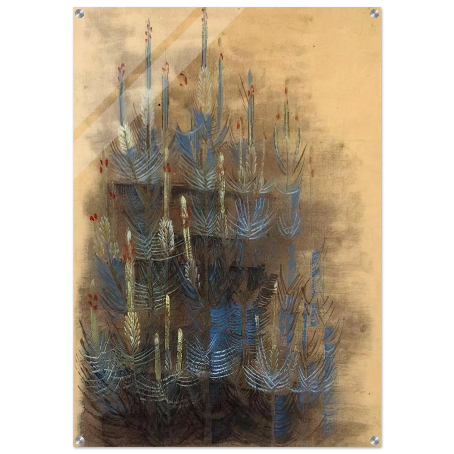 Young forest pine in bloom - 1947 - Morris Graves Acrylic Print - 70x100 cm / 28x40″ inches | Morris Graves Wall Art | Morris Graves Prints