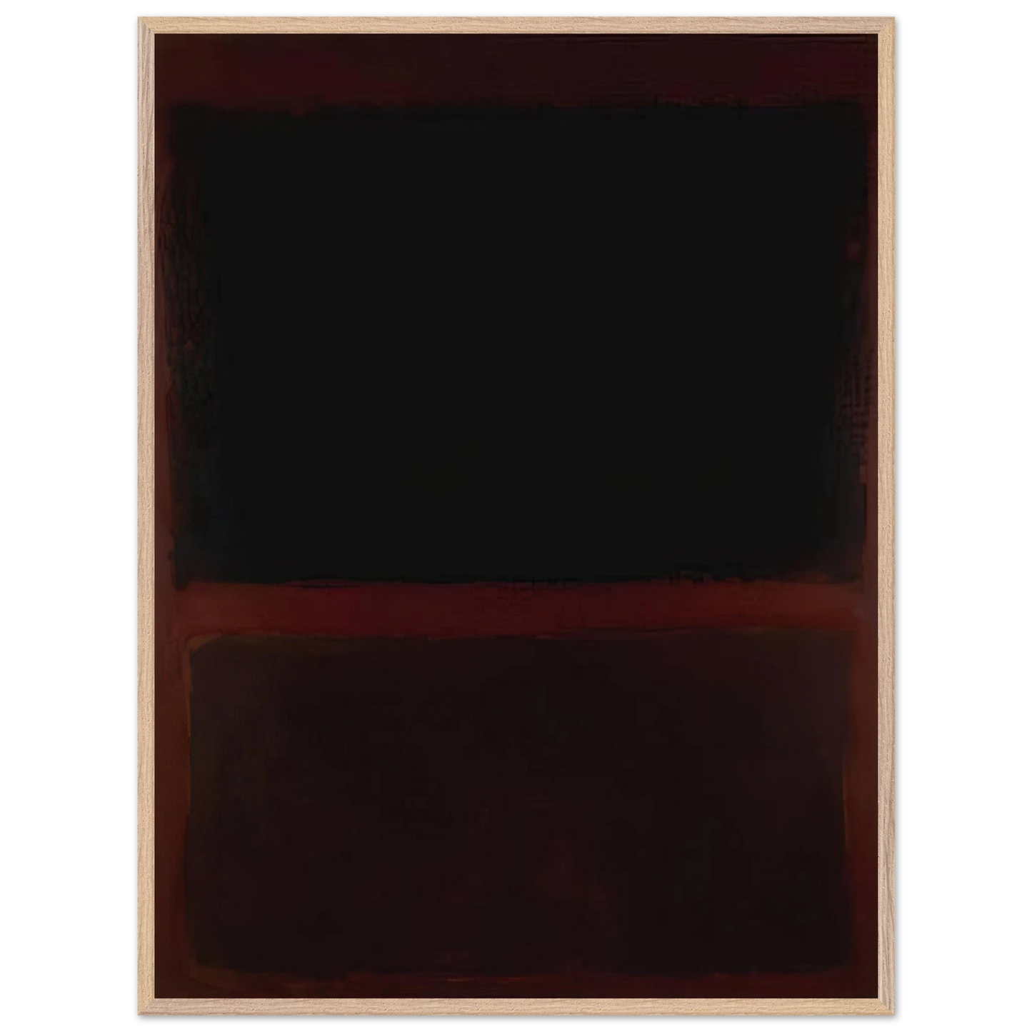 Mark Rothko - Black on Dark Sienna on Purple - 1960 Wall Art - 21x29.7 cm / 8x12" - Premium Wooden Framed Poster With Fine Art Paper - White frame