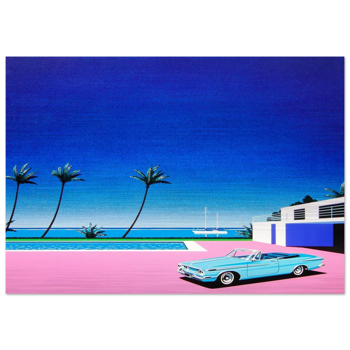 Pink Driveway - Hiroshi Nagai Brushed Aluminum Print - 70x100 cm / 28x40 inches | Hiroshi Nagai Aluminum Print | Hiroshi Nagai Prints