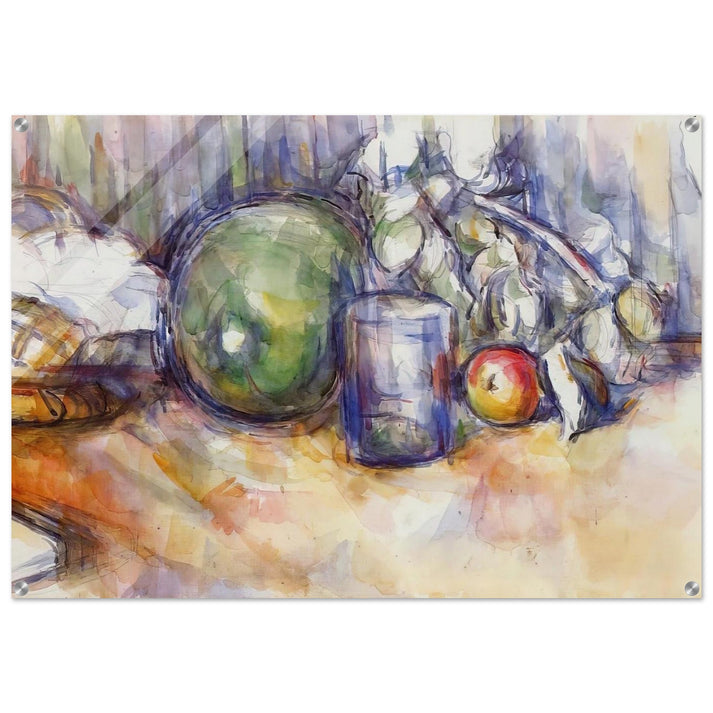 Still Life with Green Melon - Paul Cézanne Acrylic Print - 70x100 cm / 28x40″ inches