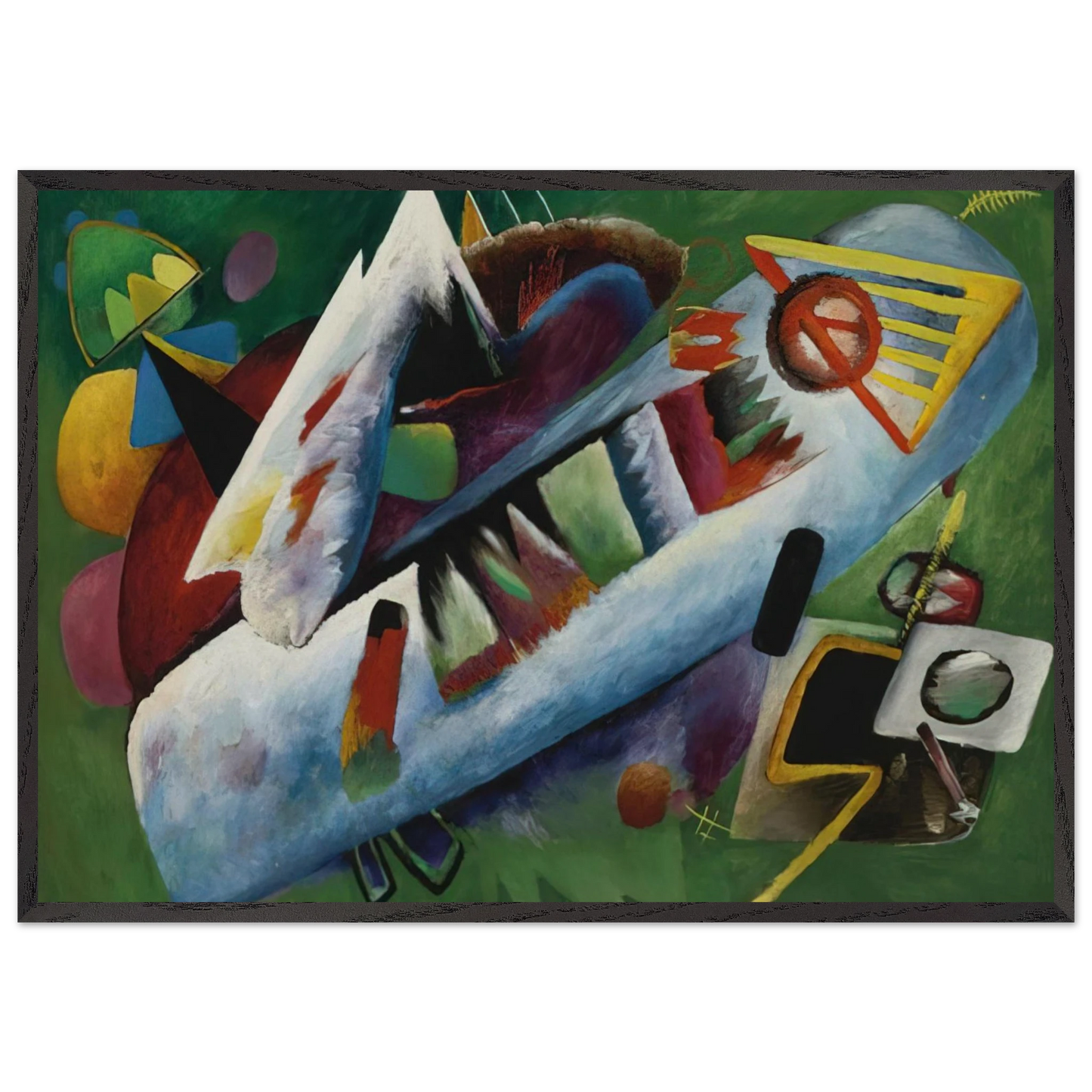 CONCENTRIC 1925 - Rudolf Bauer 70x100 cm / 28x40 inches Framed Art Print – Black Wooden Frame