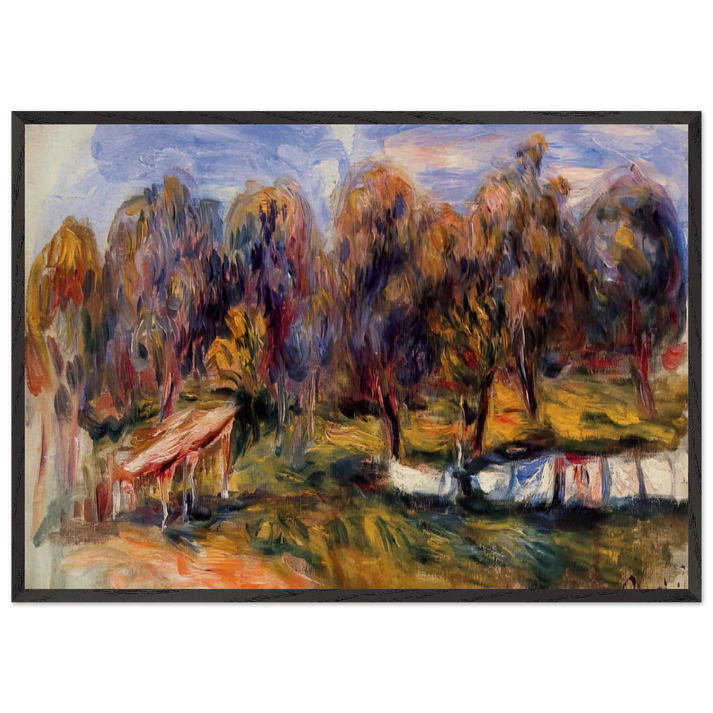 Landscape with Orchard - Pierre-Auguste Renoir 70x100 cm / 28x40 inches Framed Art Print – Black Wooden Frame