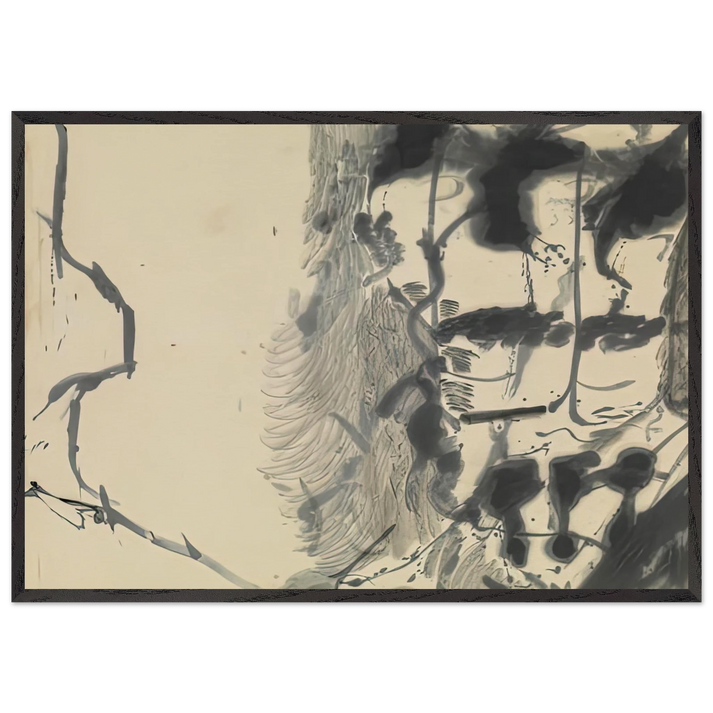 New York Bamboo 1957- - Helen Frankenthaler 70x100 cm / 28x40 inches Framed Art Print – Black Wooden Frame