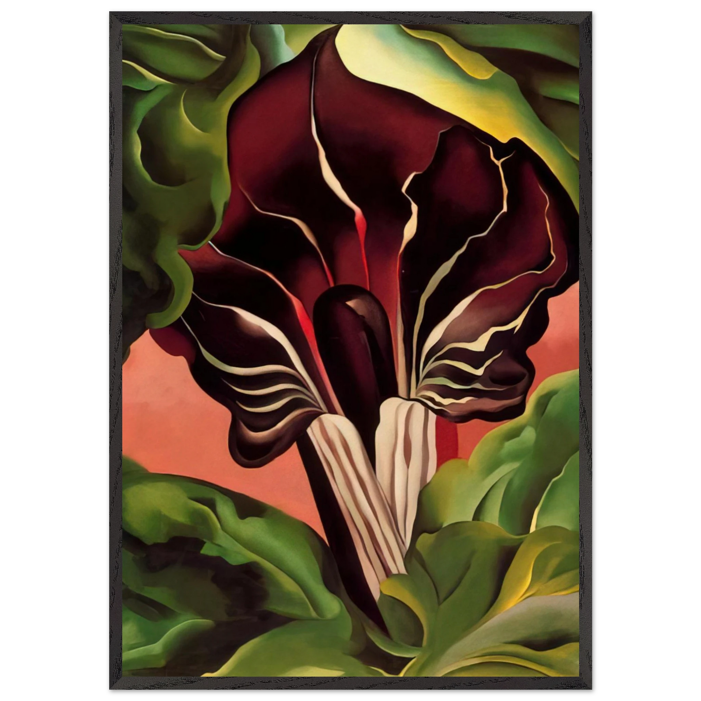 Jack-in-the-Pulpit II - Georgia OKeeffe 70x100 cm / 28x40 inches Framed Art Print – Black Wooden Frame