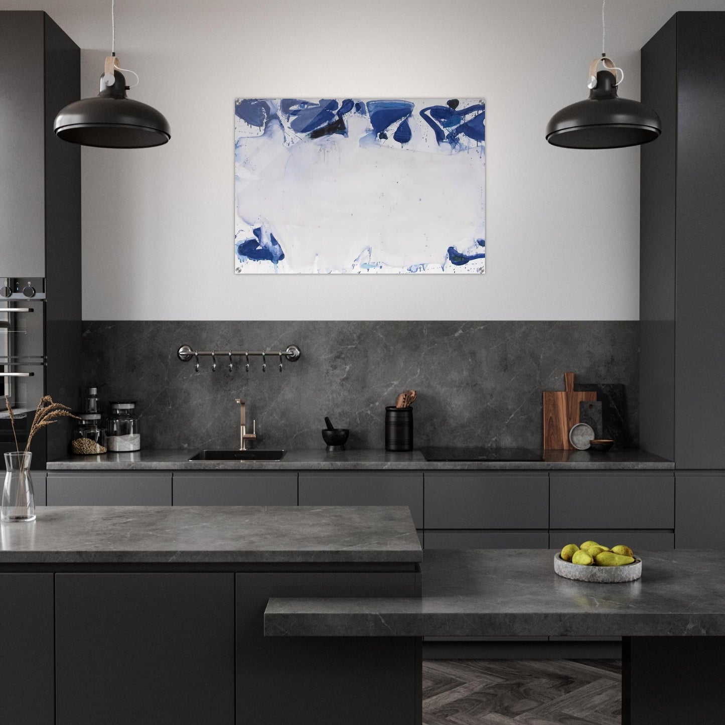 Composition in Blue and White - Sam Francis Acrylic Print - 70x100 cm / 28x40″ inches