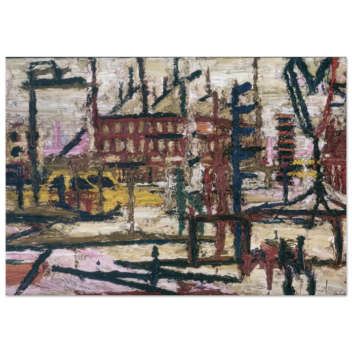 MORNINGTON CRESCENT - Frank Auerbach Brushed Aluminum Print - 70x100 cm / 28x40 inches | Frank Auerbach Aluminum Print | Frank Auerbach Prints