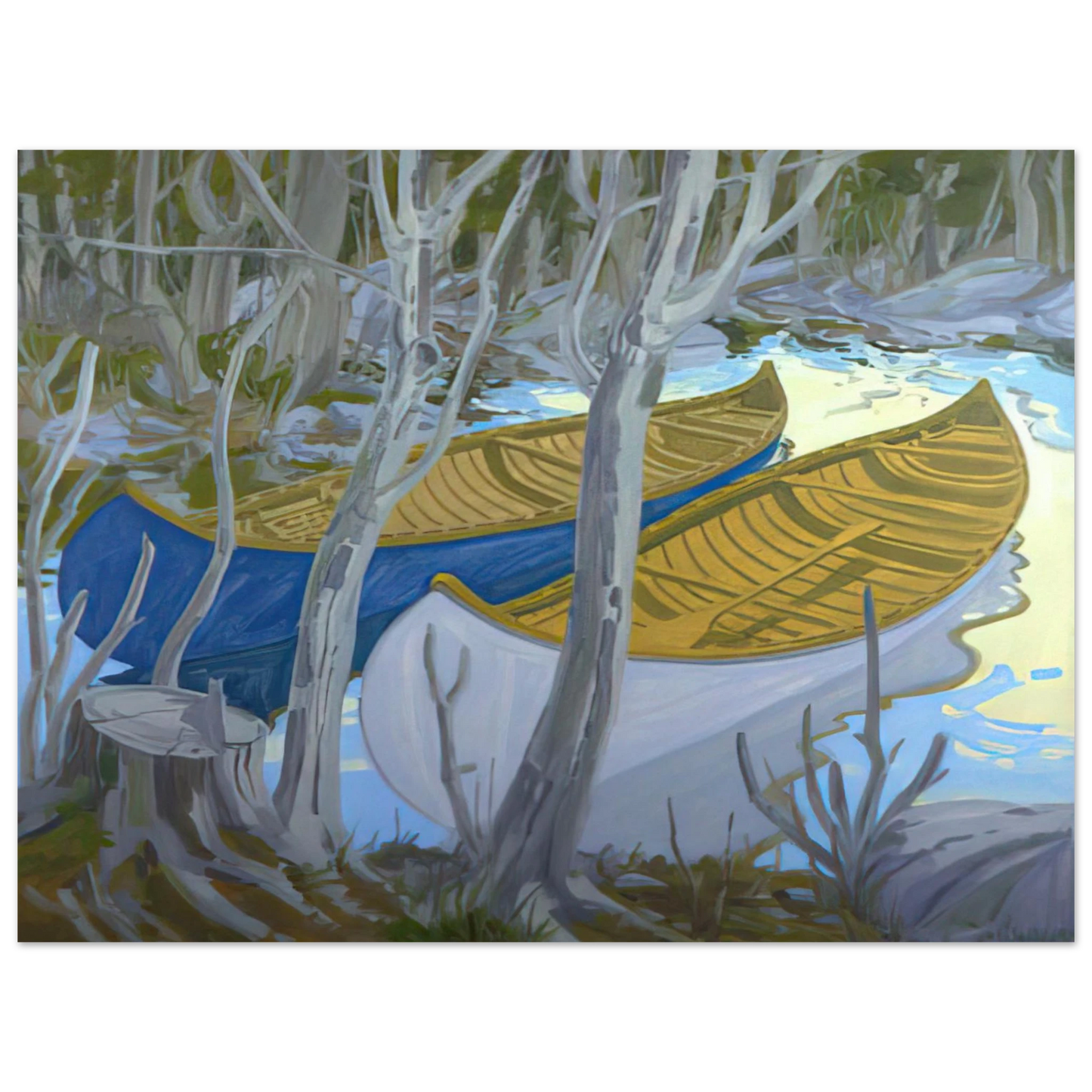 Neil Welliver - Two Canoes - Contemporary Realism Fine Art Poster - Default Title