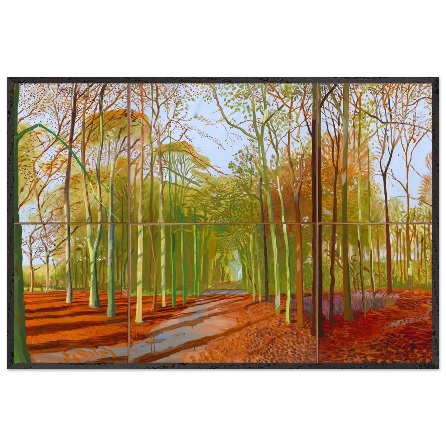 David Hockney - Woldgate Woods, 21, 23 & 29 November 2006 - A1 (59.4 x 84.1 cm) - Premium Wooden Framed Poster With Fine Art Paper-canvas - Black frame