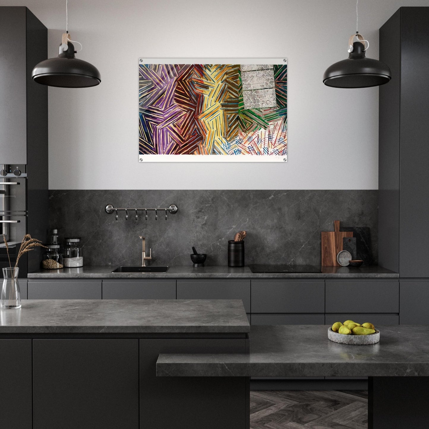 BETWEEN THE CLOCK AND THE BED 1989 0 - Jasper Johns Acrylic Print - 70x100 cm / 28x40″ inches