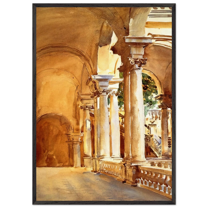 Genoa the University - John Singer Sargent 70x100 cm / 28x40 inches Framed Art Print – Black Wooden Frame
