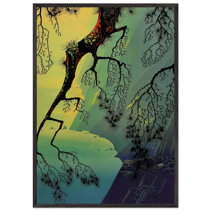 Fog Mist - Eyvind Earle 70x100 cm / 28x40 inches Framed Art Print – Black Wooden Frame
