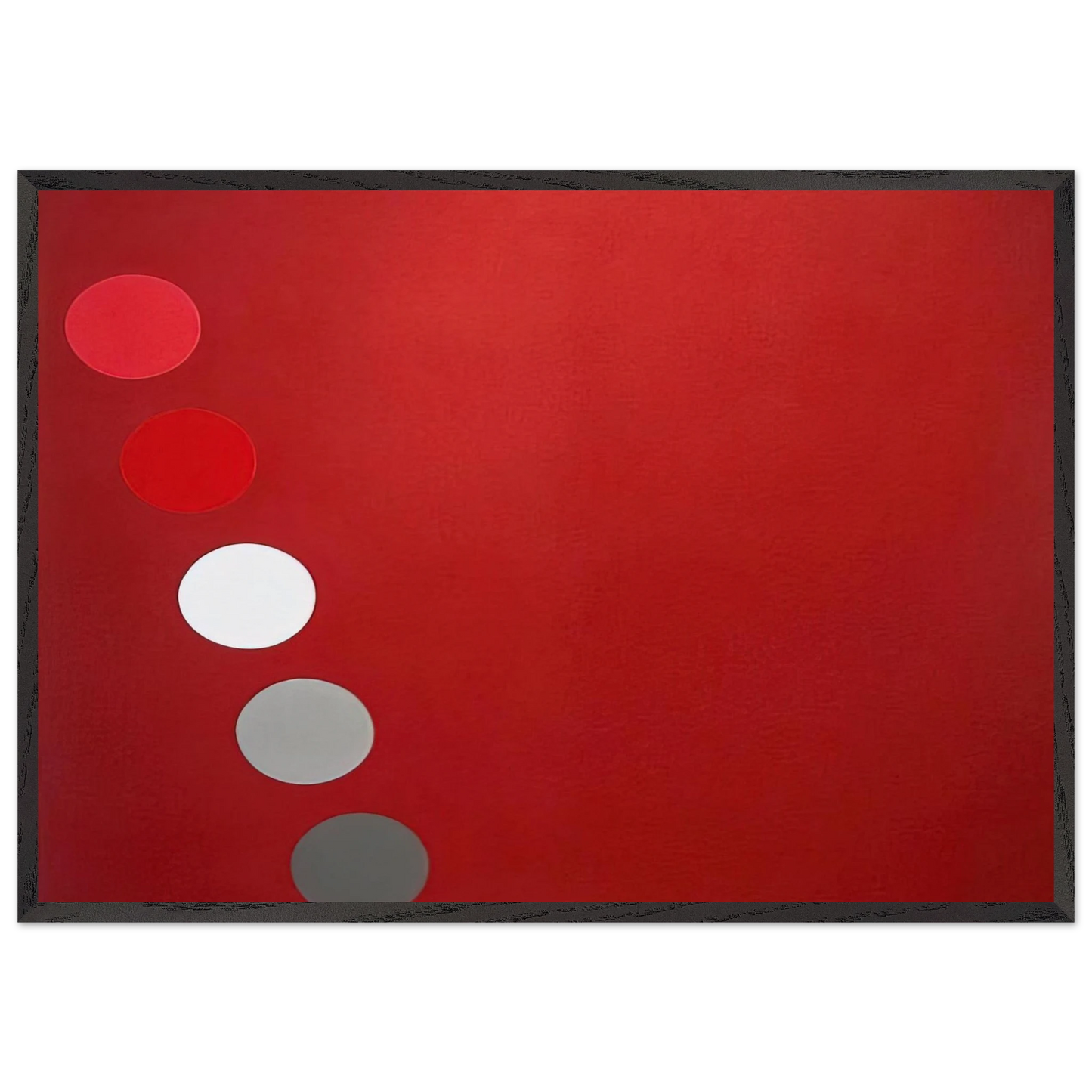 Phased Red - 1965 - Thomas Downing Framed Art Print – Black Wooden Frame - Default Title - -Framed Art Print