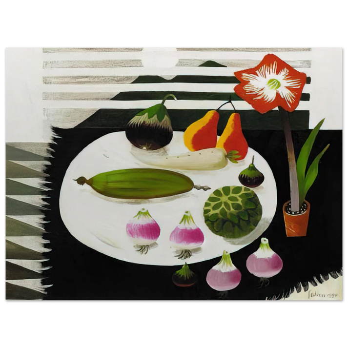 Mary Fedden - Still life with pears and onions - 1992 75x100 cm / 30x40inches Fine Art Poster