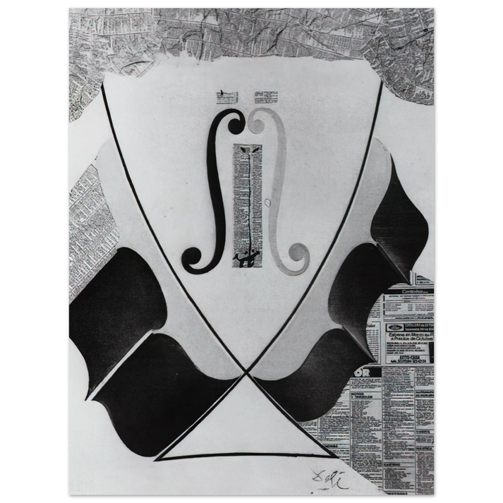 Salvador Dali - UNTITLED HEAD OF A SPANISH NOBLEMAN FASHIONED BY THE CATASTROPHE MODEL FROM A SWALLOW S TAIL 75x100 cm / 30x40inches Fine Art Poster