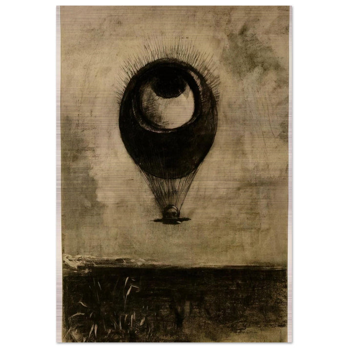 EYE BALLOON 1898 - Odilon Redon Brushed Aluminum Print - 70x100 cm / 28x40 inches | Odilon Redon Aluminum Print | Odilon Redon Prints