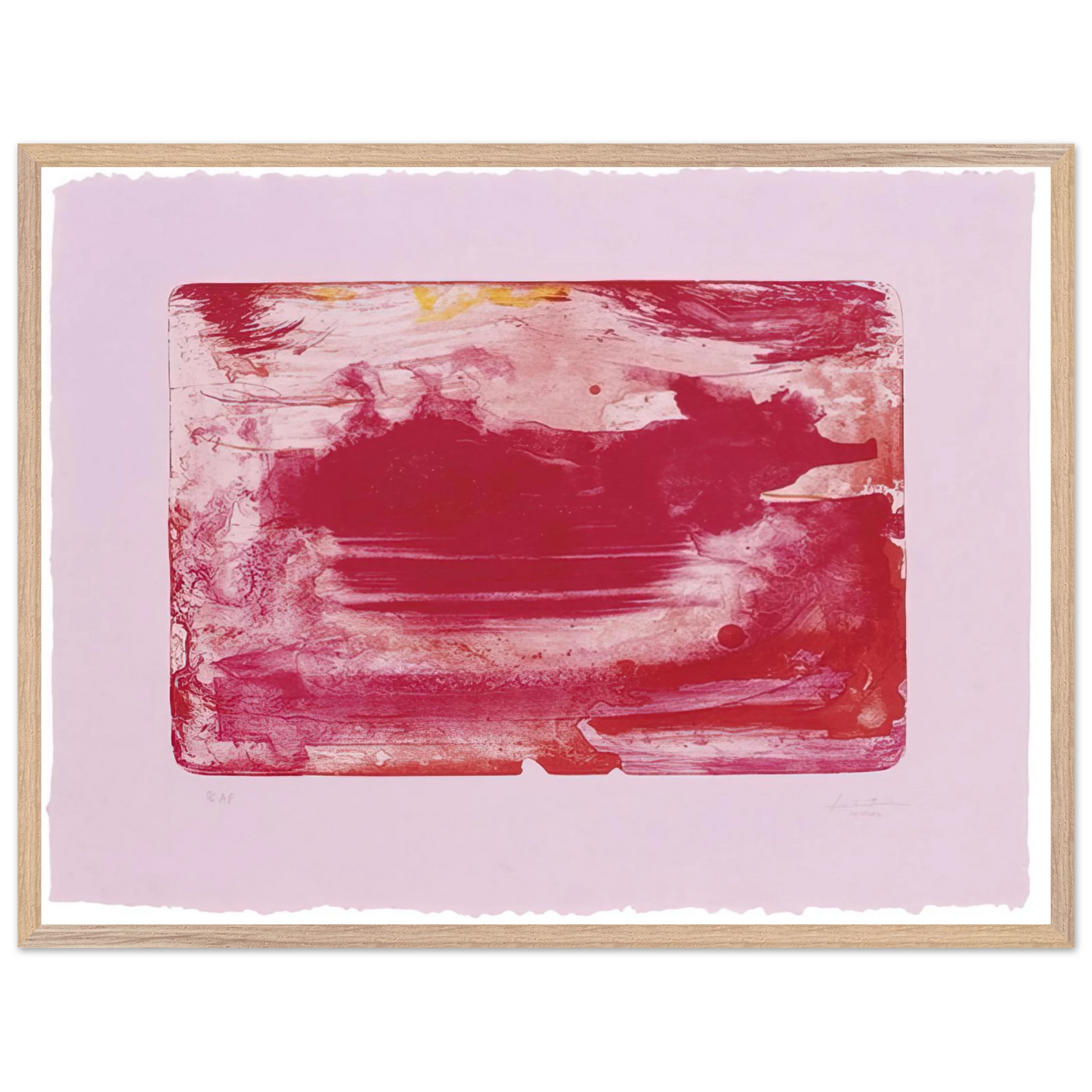 Helen Frankenthaler - The Red Sea - 1982 Wall art - 60x80 cm / 24x32 inches - Premium Wooden Framed Poster With Fine Art Paper - Black frame
