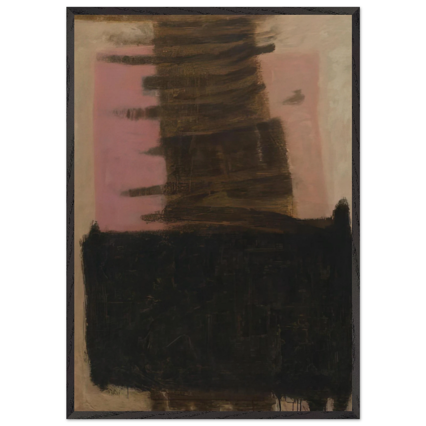 Composition in Black Ochre - 1957 - Adja Yunkers Framed Art Print – Black Wooden Frame - Default Title - -Framed Art Print