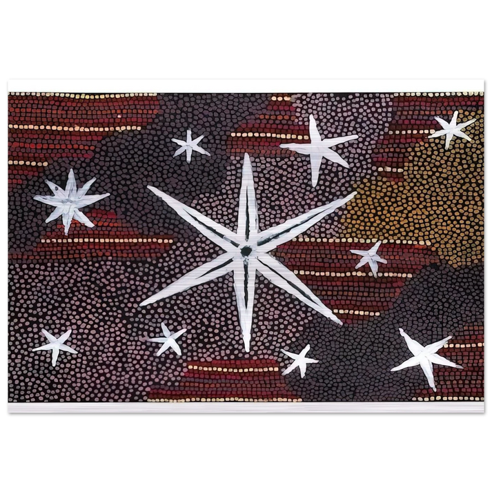 Rêve Etoile - 2001 - Clifford Possum Tjapaltjarri Brushed Aluminum Print - 70x100 cm / 28x40 inches | Clifford Possum Tjapaltjarri Aluminum Print | Clifford Possum Tjapaltjarri Prints