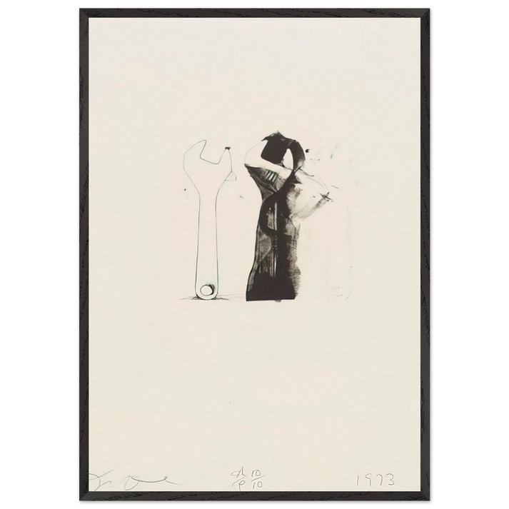 UNTITLED FROM TEN WINTER TOOLS 1973 5 - Jim Dine 70x100 cm / 28x40 inches Framed Art Print – Black Wooden Frame