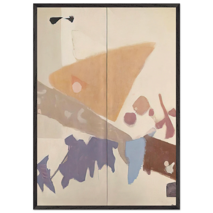 Screen I diptych - 1955 - Kenzo Okada 70x100 cm / 28x40 inches Framed Art Print – Black Wooden Frame