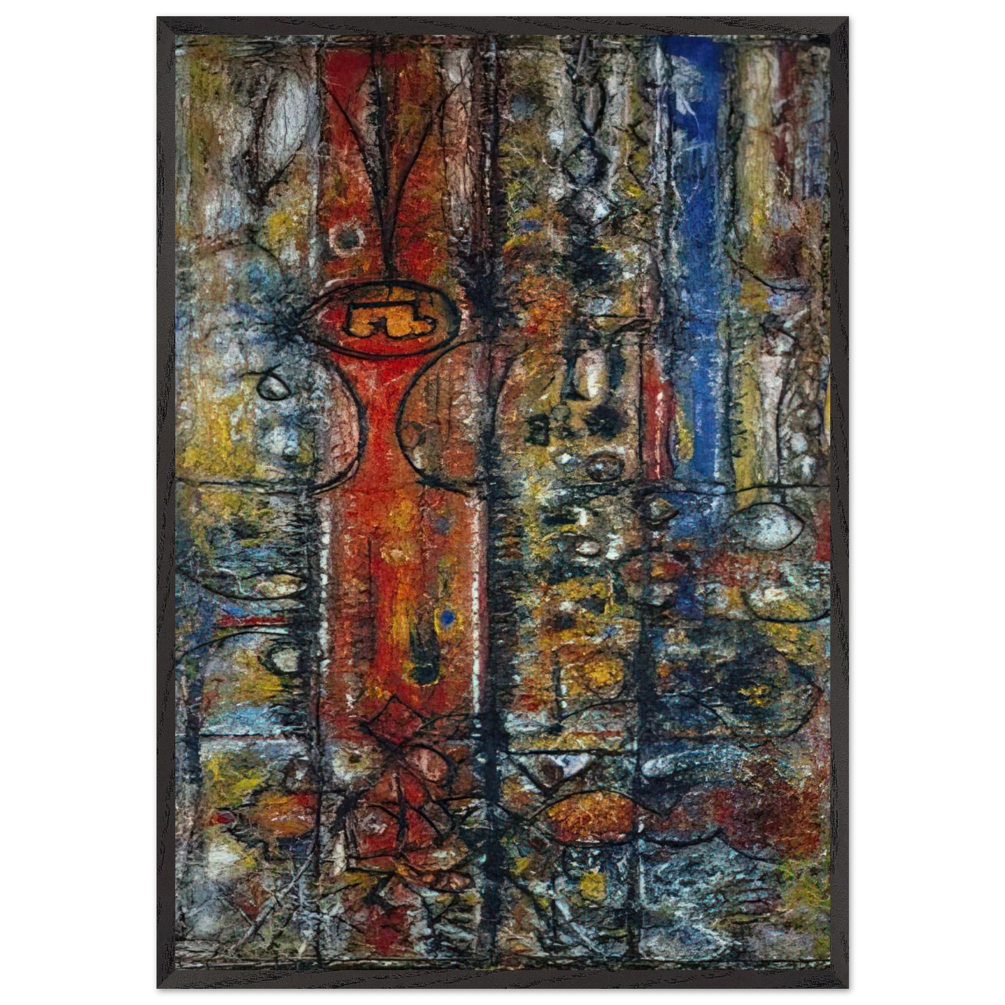 The Magnificent - 1951 - Richard Pousette-Dart 70x100 cm / 28x40 inches Framed Art Print – Black Wooden Frame