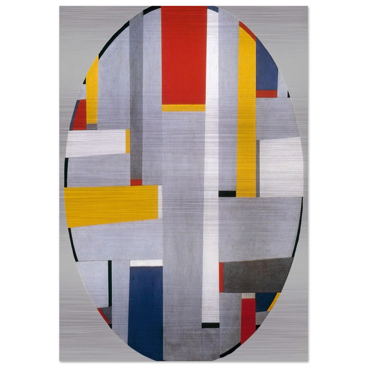 Relational Painting, Tondo #36 - 1955 - Fritz Glarner Brushed Aluminum Print - 70x100 cm / 28x40 inches | Fritz Glarner Aluminum Print | Fritz Glarner Prints