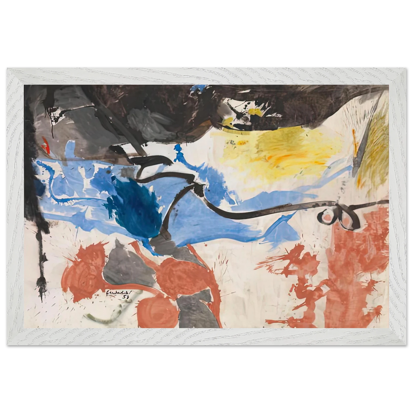 Helen Frankenthaler - Hotel Cro-Magnon, 1958- Wall Art - 28x40 inches / 70x70 cm - Canvas (Imperial) - -