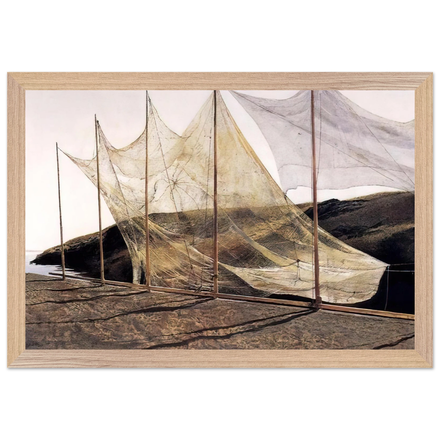 Andrew Wyeth - PENTECOST 1989 Wall Art - 30x40 cm / 12x16 inches - Premium Wooden Framed Poster With Fine Art Paper - White frame