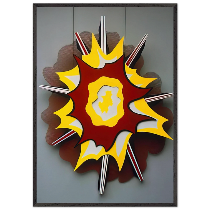 EXPLOSION I 1965 - Roy Lichtenstein 70x100 cm / 28x40 inches Framed Art Print – Black Wooden Frame