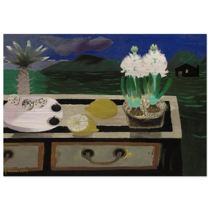 The White Hyacinth - 1984 - Mary Fedden Brushed Aluminum Print - 70x100 cm / 28x40 inches | Mary Fedden Aluminum Print | Mary Fedden Prints