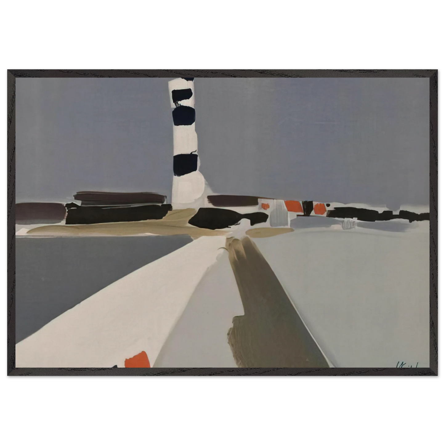Le Phare - 1952 - Nicolas de Stael 70x100 cm / 28x40 inches Framed Art Print – Black Wooden Frame