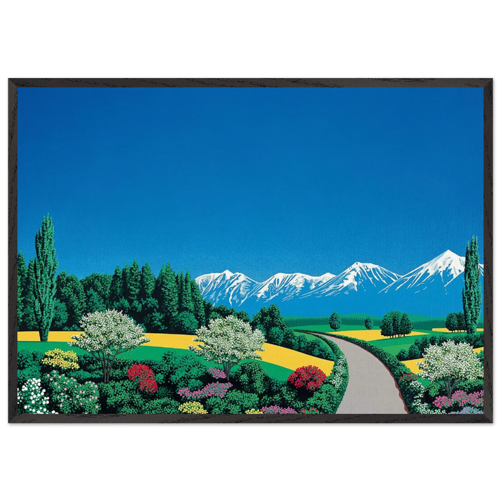 Elv Alps - Hiroshi Nagai 70x100 cm / 28x40 inches Framed Art Print – Black Wooden Frame