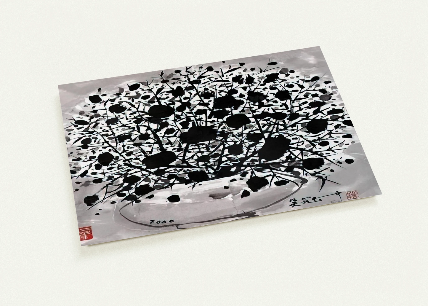 Flower - 2000 By Wu Guanzhong Pack of 10 Post Cards | Wu Guanzhong Post Cards | A6 (10.5 x 14.8 cm) - 4.1 x 5.8 inches