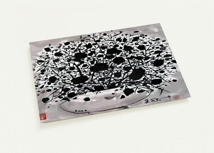 Flower - 2000 By Wu Guanzhong Pack of 10 Post Cards | Wu Guanzhong Post Cards | A6 (10.5 x 14.8 cm) - 4.1 x 5.8 inches