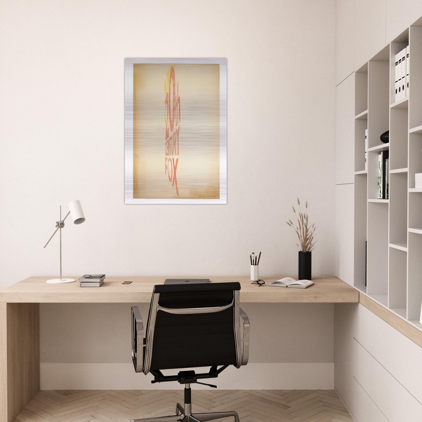 ANGLE STUDY LARGE TRADEMARK 1962 - Edward Ruscha Brushed Aluminum Print - 70x100 cm / 28x40 inches | Edward Ruscha Aluminum Print | Edward Ruscha Prints