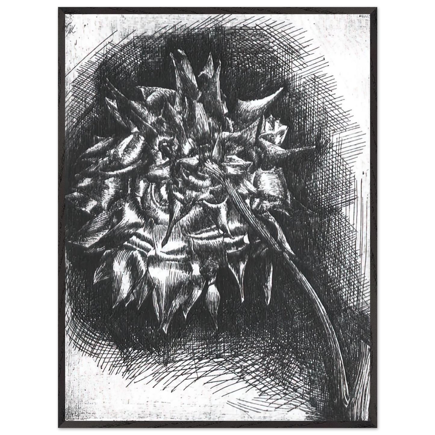 MC Escher - FLOWER Wall Art - 60x80 cm / 24x32 inches - Premium Wooden Framed Poster With Fine Art Paper - White frame