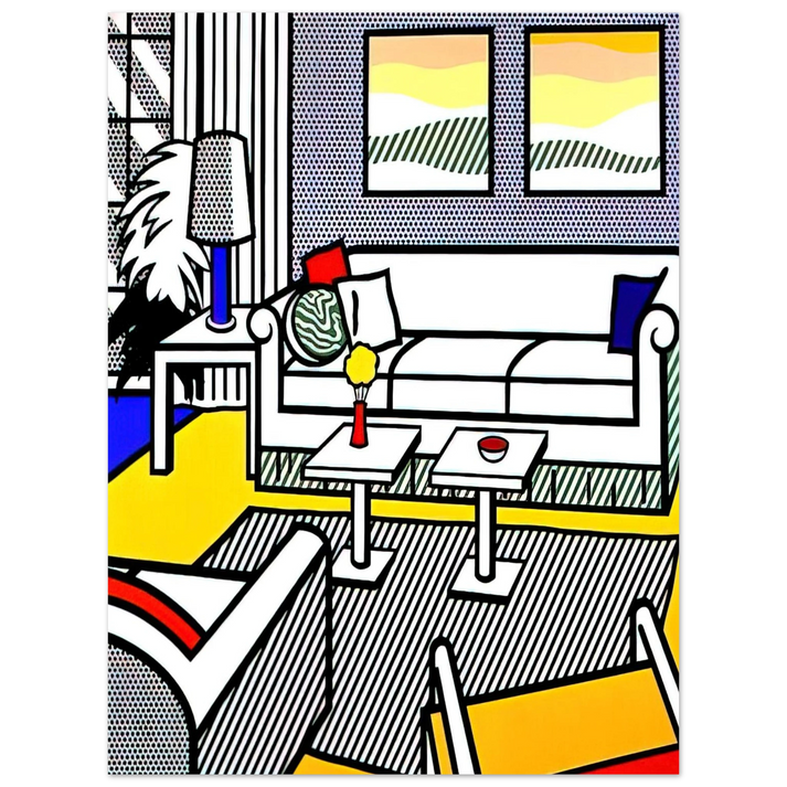 Roy Lichtenstein - INTERIOR WITH RESTFUL PAINTINGS 1991 75x100 cm / 30x40inches Fine Art Poster