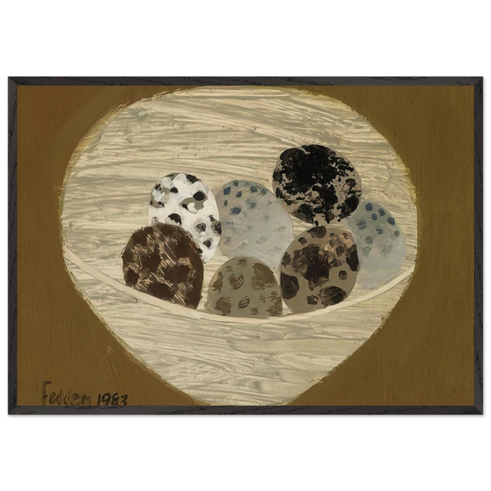 Quail Eggs - 1983 - Mary Fedden 70x100 cm / 28x40 inches Framed Art Print – Black Wooden Frame